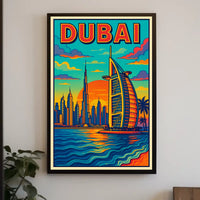 Dubai Skyline Illustration Poster