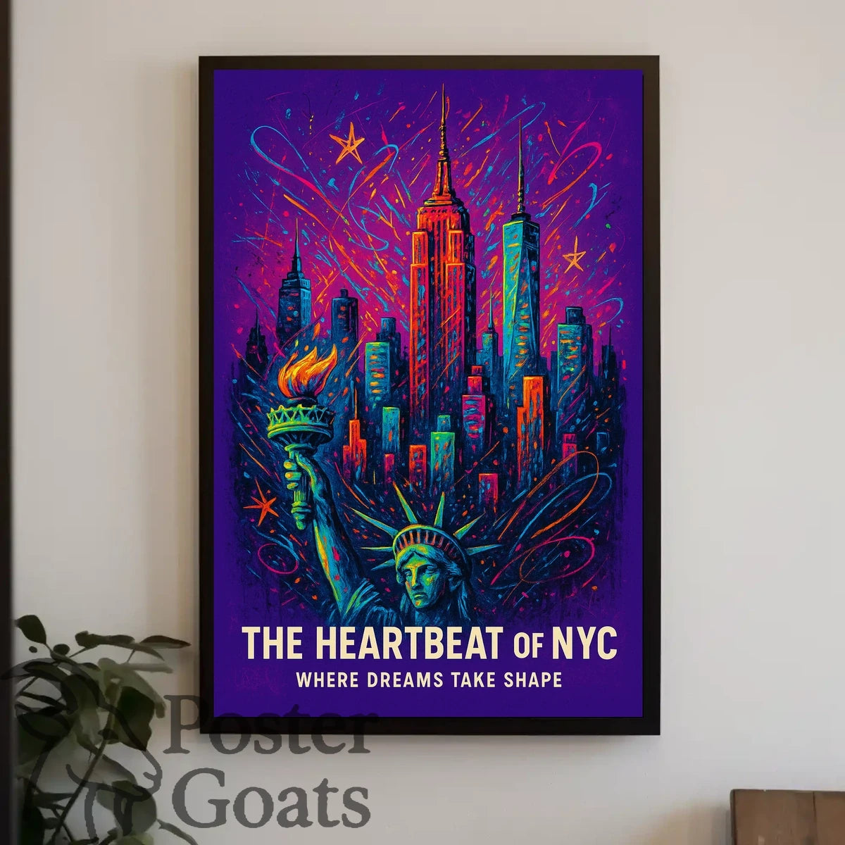 Vibrant New York Cityscape Poster with Modern Urban Art