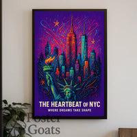 Vibrant New York Cityscape Poster with Modern Urban Art