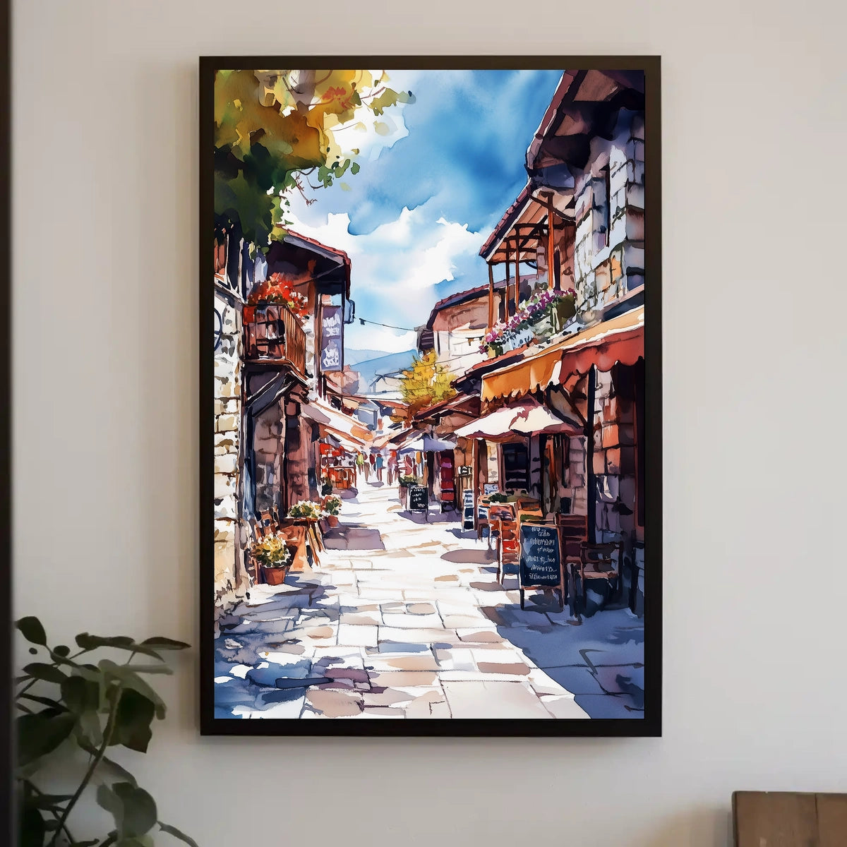 North Macedonia Skopje Old Bazaar Street Scene Poster