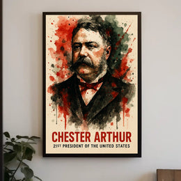 Chester Arthur Watercolor Art Print Presidential Poster