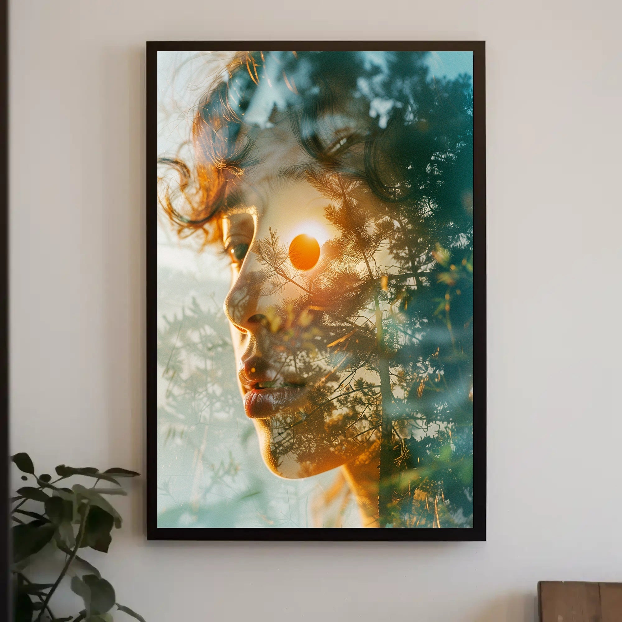Dreamy Double Exposure Nature Harmony Poster PosterGoat