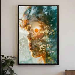 Dreamy Double Exposure Nature Harmony Poster PosterGoat