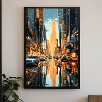 Modern Cityscape Skyline: Urban Lifestyle Artistic Poster