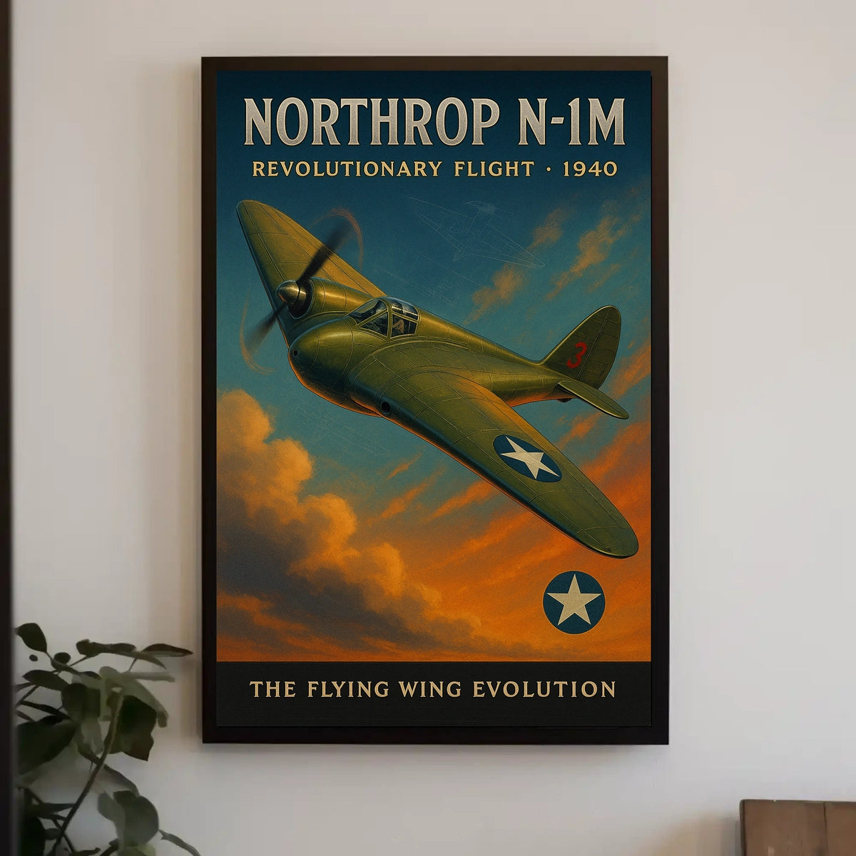 Northrop N-1M 1940 Aviation Art Poster Print
