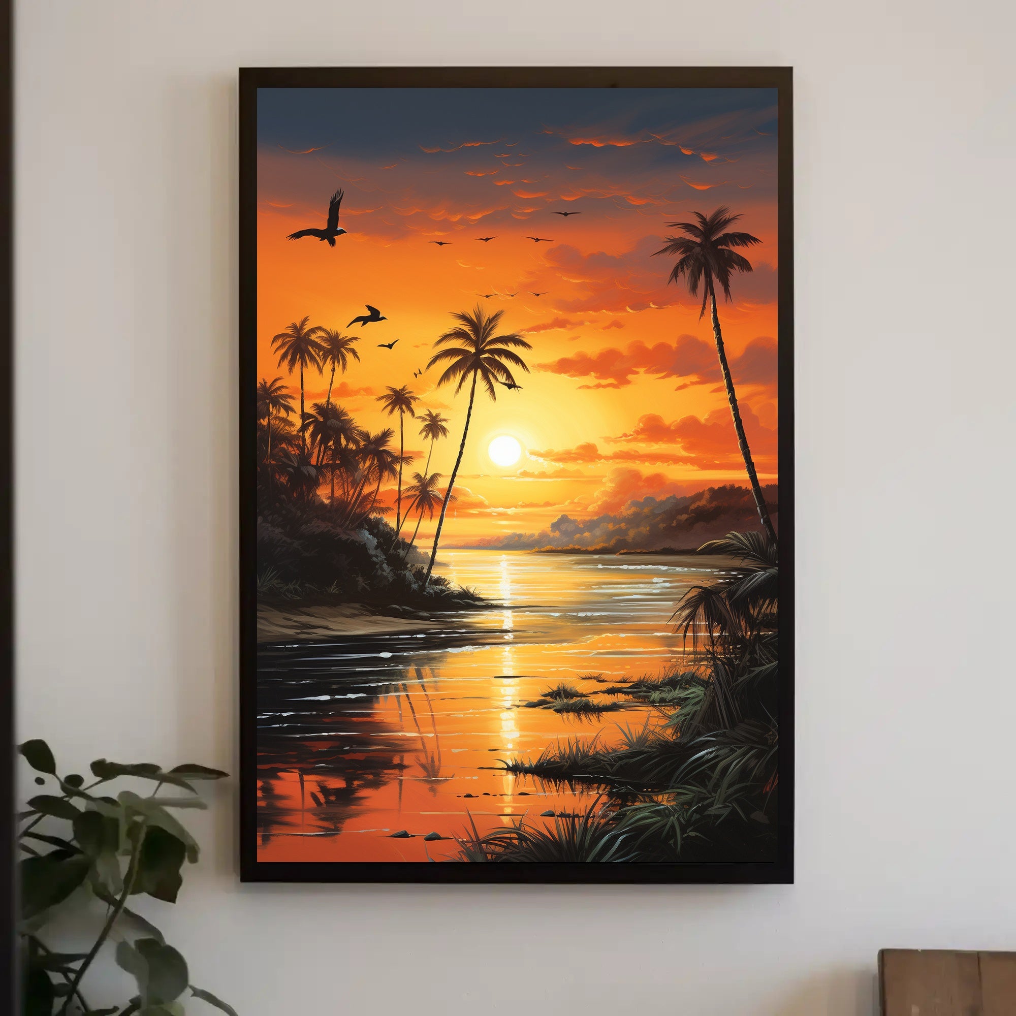Tropical Sunset Dreamscape: Vibrant Coastal Travel Poster