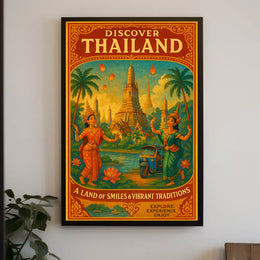 Discover Thailand Vintage Travel Poster: Cultural Dance