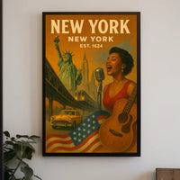 New York City Cultural Heritage Poster Vintage Wall Art