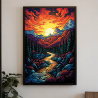 Mountain Sunrise Vista in National Park Poster