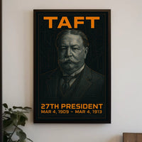 William Howard Taft 27th President of the United States Techno Schematic Poster
