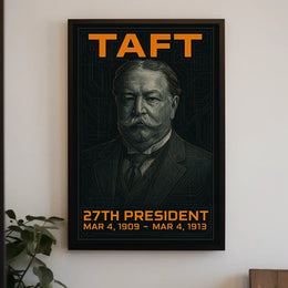 William Howard Taft 27th President of the United States Techno Schematic Poster