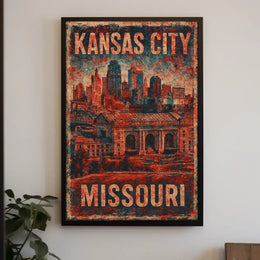 Kansas City Vintage Skyline Collector Poster