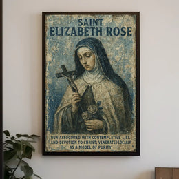 Saint Elizabeth Rose Vintage Religious Art Poster