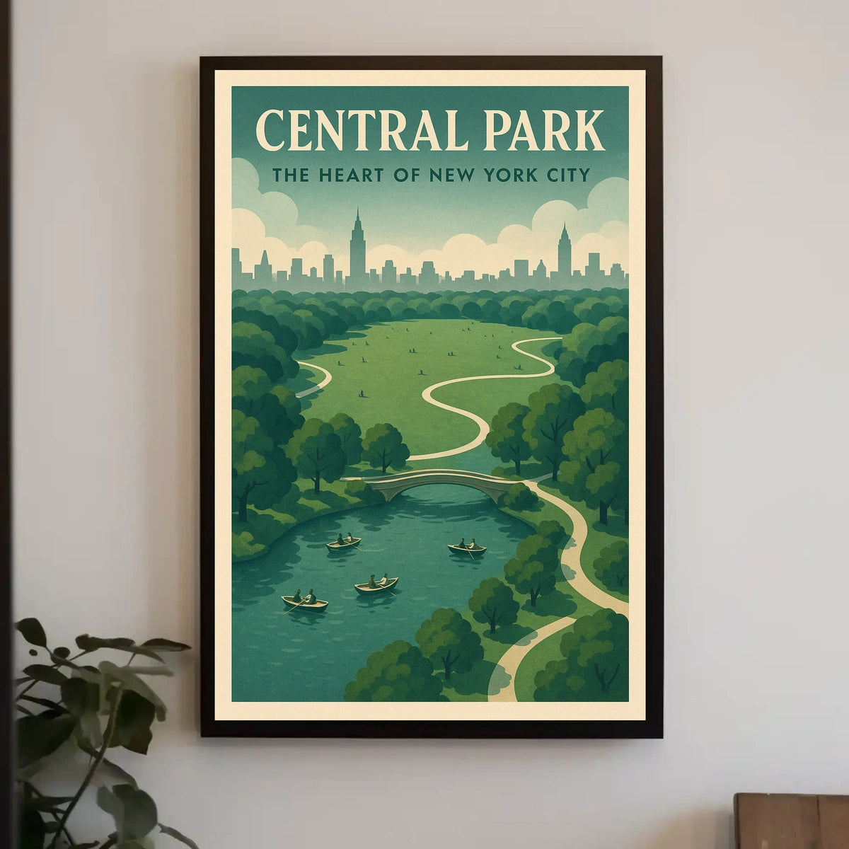 Central Park Skyline Art Travel Poster