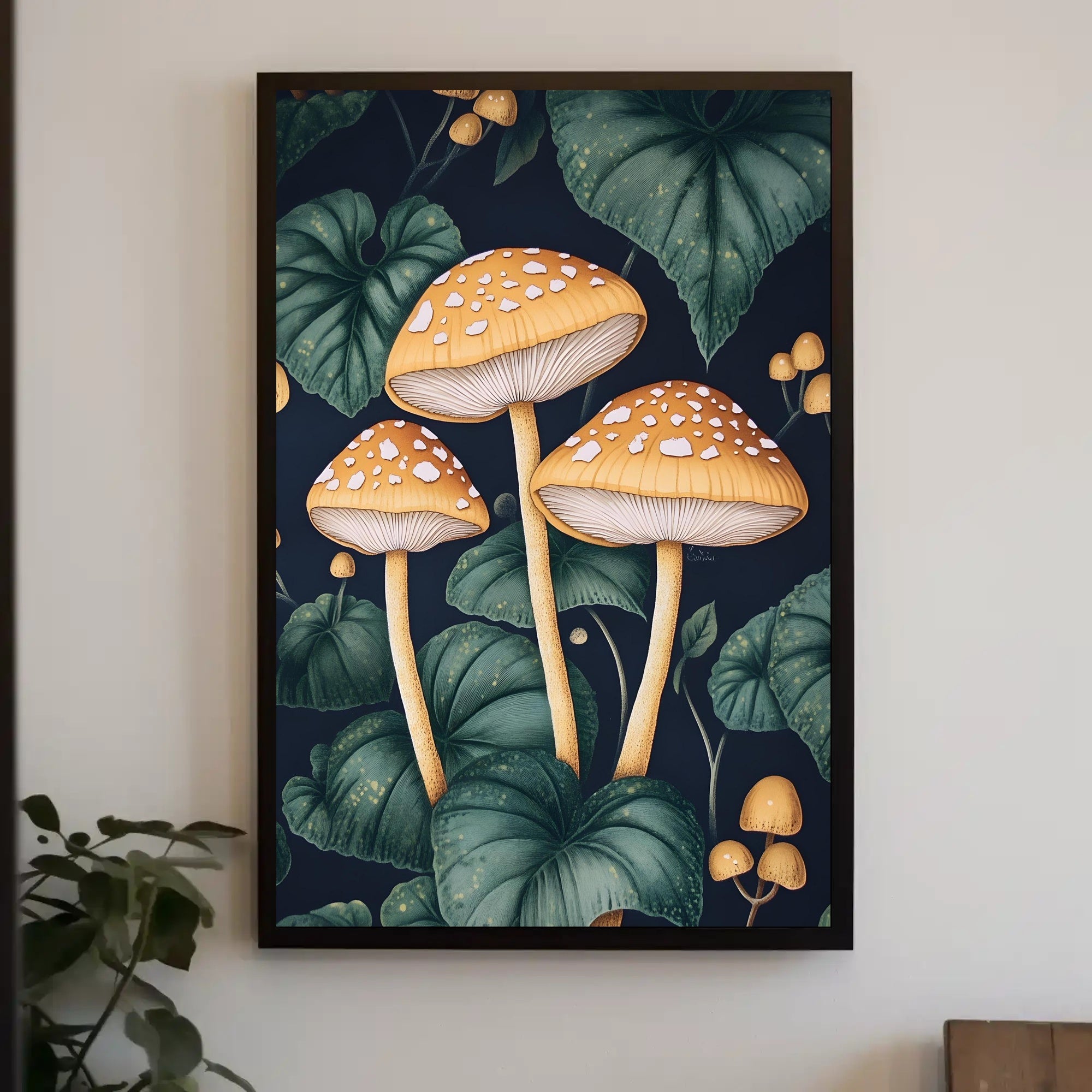 Enchanted Forest Mushrooms Art Print