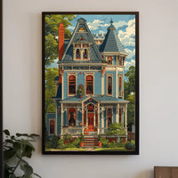 Victorian House Vintage Art Poster with Modern Twist PosterGoat