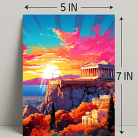 Sunset Over The Acropolis Poster