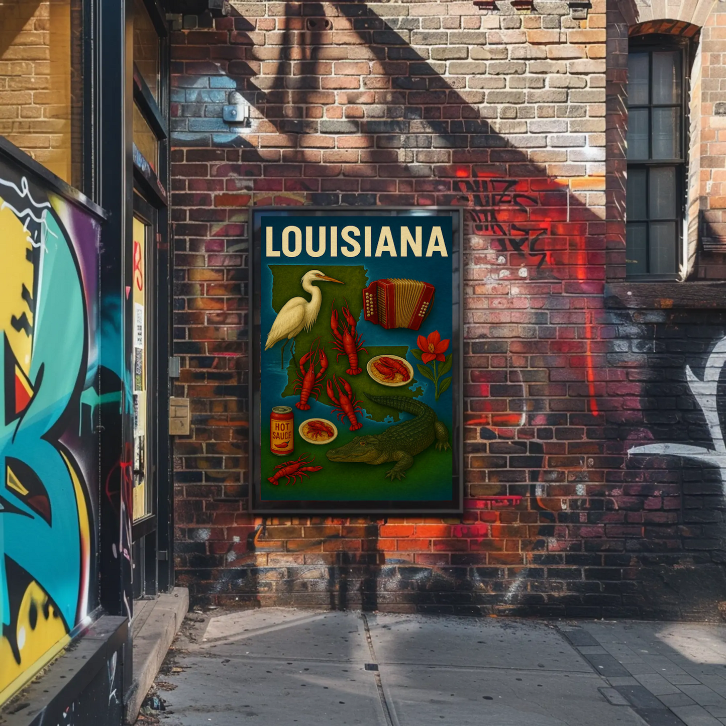 Louisiana Culture Food Music Alligator Bayou Poster