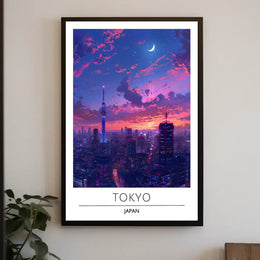 Tokyo Skytree at Twilight Urban Cityscape Poster