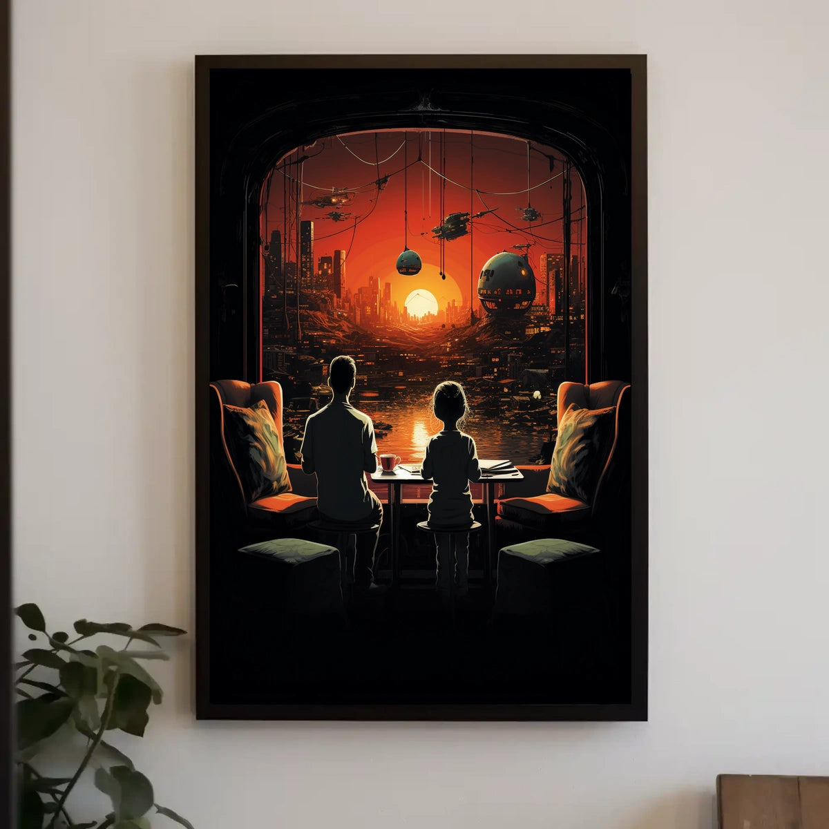Futuristic Sunset Poster