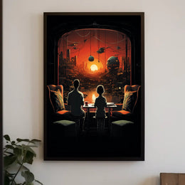 Futuristic Sunset Poster