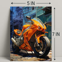 Vibrant Urban Motorcycle Poster PosterGoat