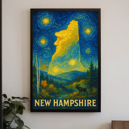 New Hampshire Tranquil Wilderness Landscape Artistic Poster