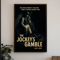 Vintage Jockey in Noir-Inspired Sports Poster