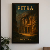 Petra Al Khazneh Exploration Travel Romantic Realism Poster