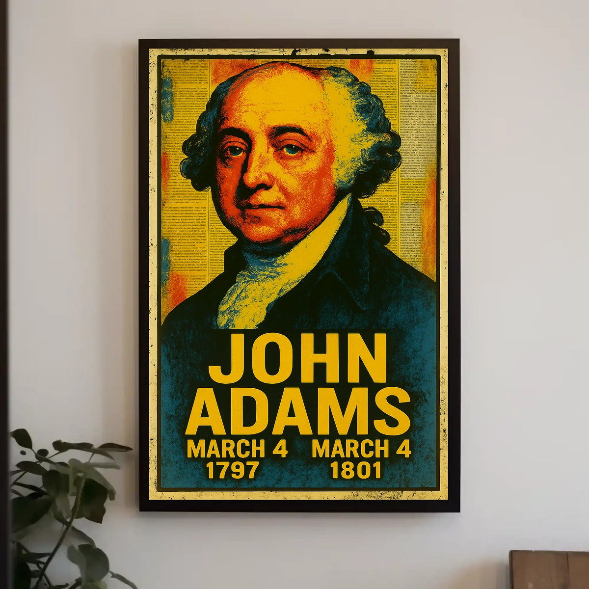 Patriotic Pop Art Historical Figure Bold Portrait American Revolution Tribute Poster