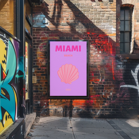 Miami Beach Vibrant Travel Destination Poster