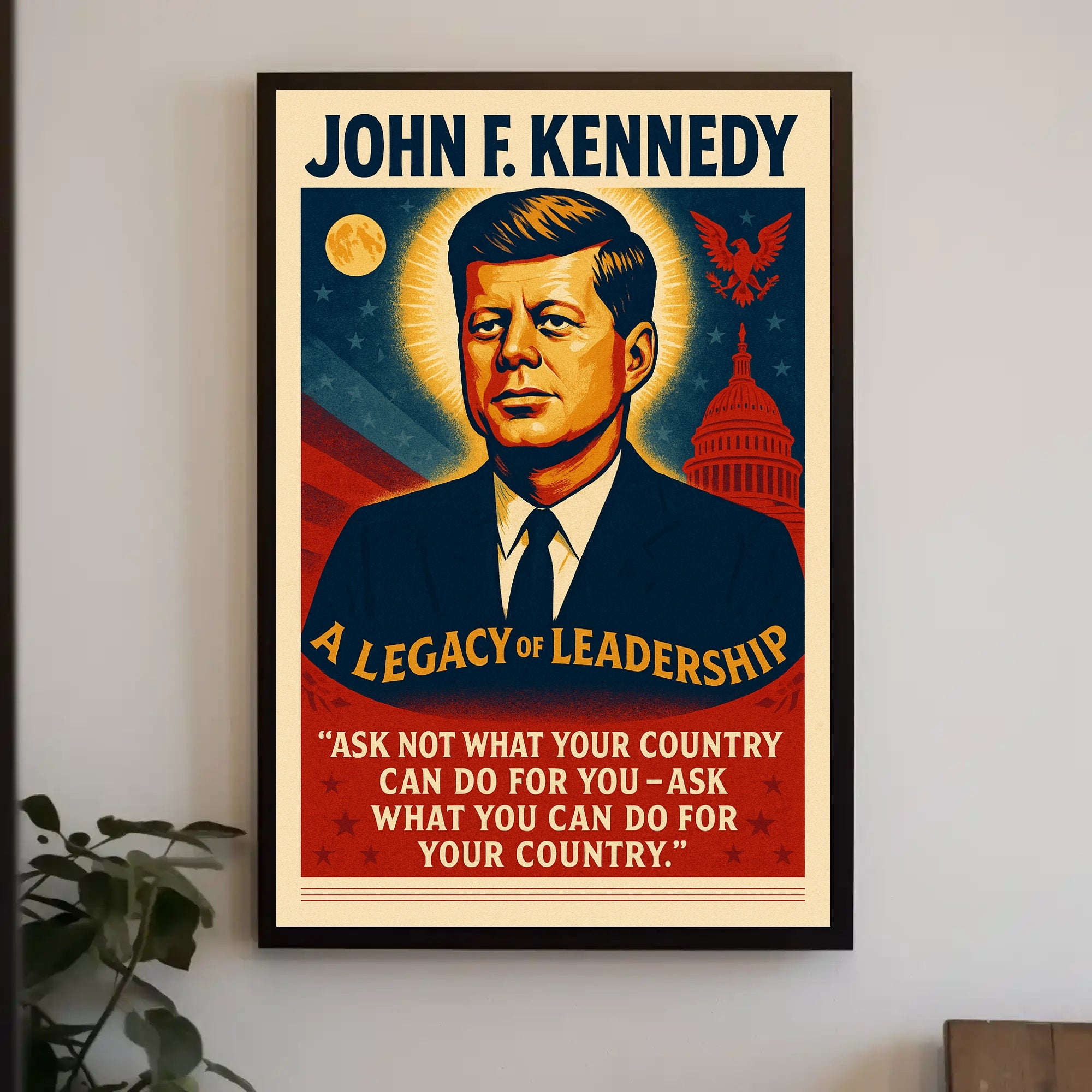 John F. Kennedy Inspirational Leadership Historical or Presidential Poster