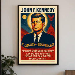 John F. Kennedy Inspirational Leadership Historical or Presidential Poster