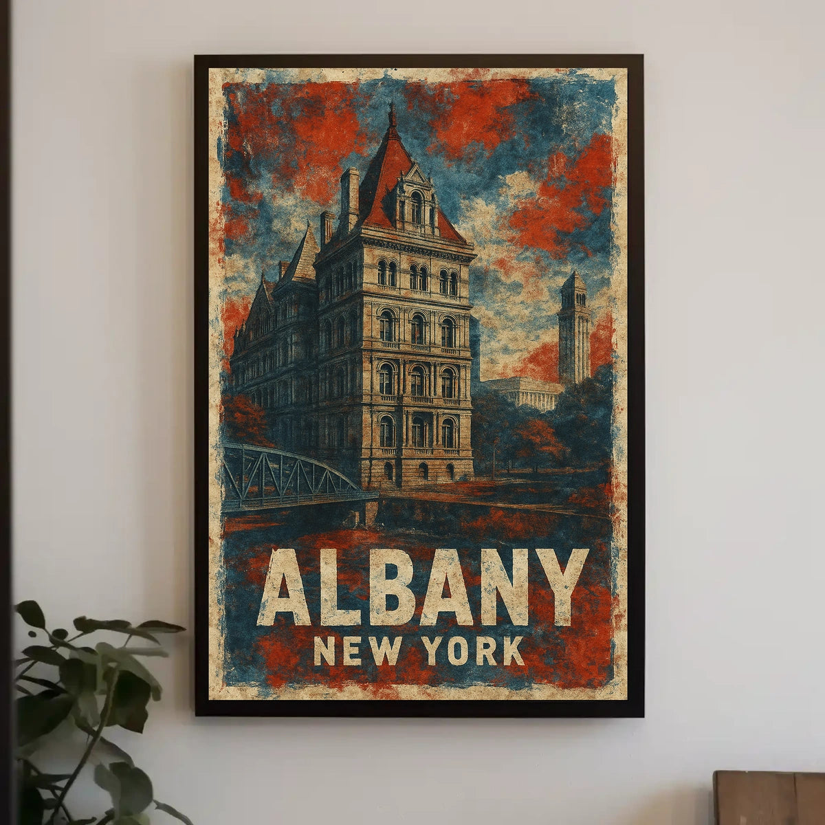Albany Architecture Line Art Traveler Poster
