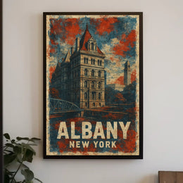 Albany Architecture Line Art Traveler Poster