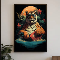 Cool Sunglasses Tiger Art Print Animal Poster