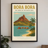 Bora Bora Serene Getaway Vintage Travel Poster PosterGoat
