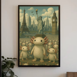 Whimsical Worlds Unite Fantasy Poster Abstract Wall Art