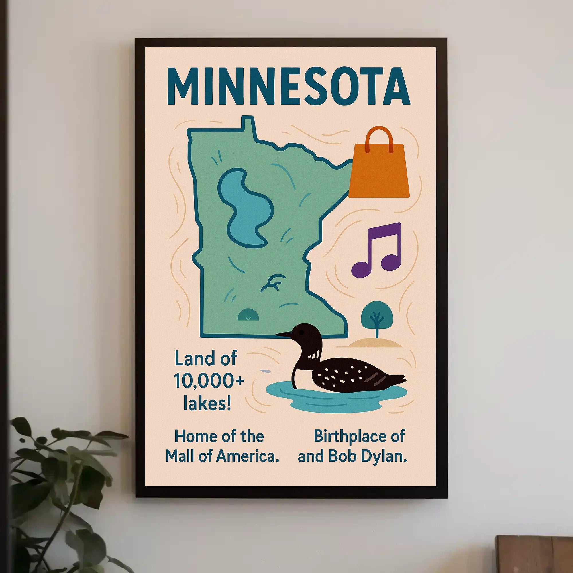 Minnesota Land of 10,000 Lakes Poster