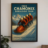 1924 Chamonix Bobsleigh Team Poster