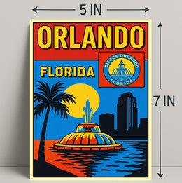 Orlando, Florida Vibrant Cityscape Poster PosterGoat
