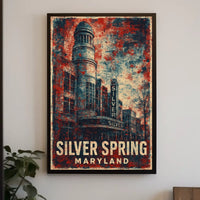 Silver Spring Travel Nostalgia Retro Folk Art Poster
