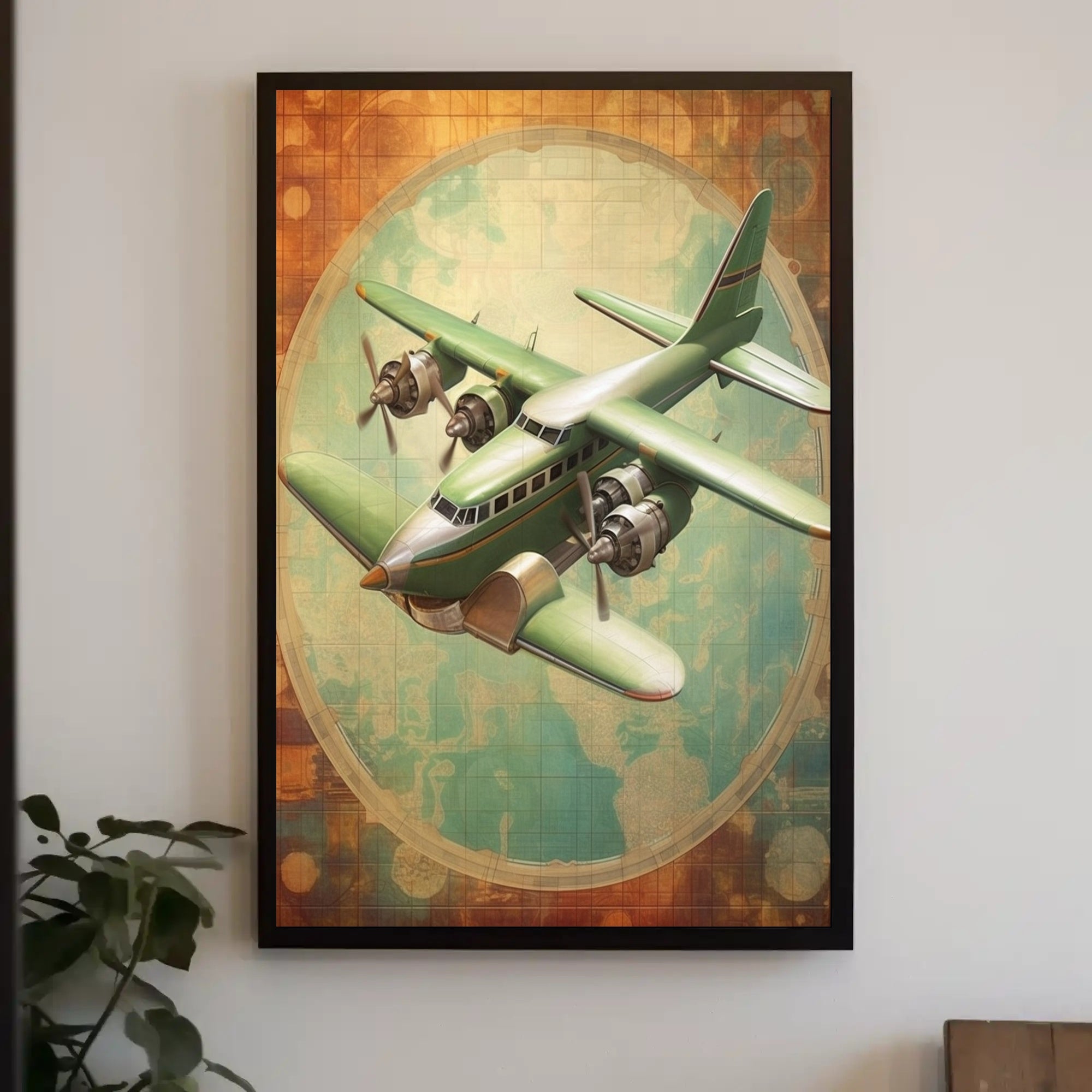 Vintage Aircraft Illustration Poster