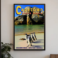 Boulder's Beach Penguins Travel Poster PosterGoat