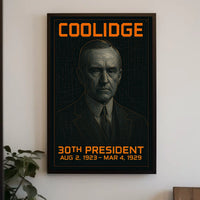 Calvin Coolidge 30th President of the United States Techno Schematic Poster