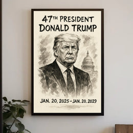 Trump 47th President Patriotic Scenic Poster