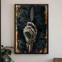 Artistic Skeletal Hand Feather Abstract, Artistic, or Pop Culture Poster
