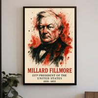 Millard Fillmore watercolor portrait in Historical Poster