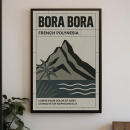 Bora Bora Modern Minimalist Travel Poster