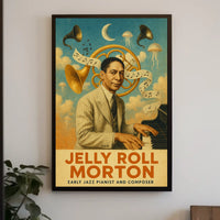 Jelly Roll Morton Early Jazz Pioneer Poster